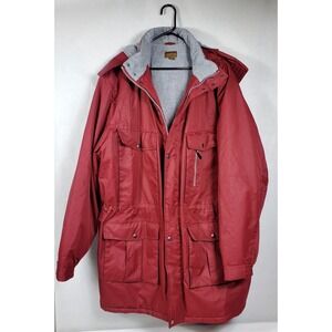 Boulder Creek Trading Company Mens 3XL Tall Red Fleece Lined Hooded Parka Jacket